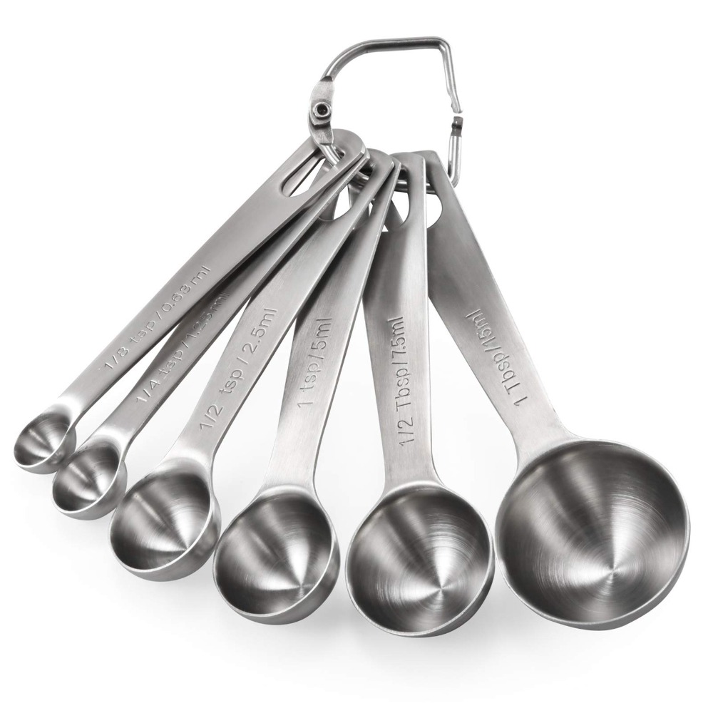 Camping Cooking Tool Set - 6pcs/set Food-grade Stainless Steel Measuring Spoon