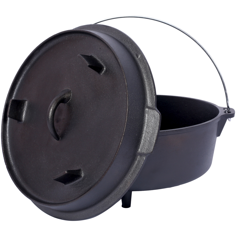 Camping Cooking Cast Iron - Pre-Seasoned Cast Iron Dutch Oven with