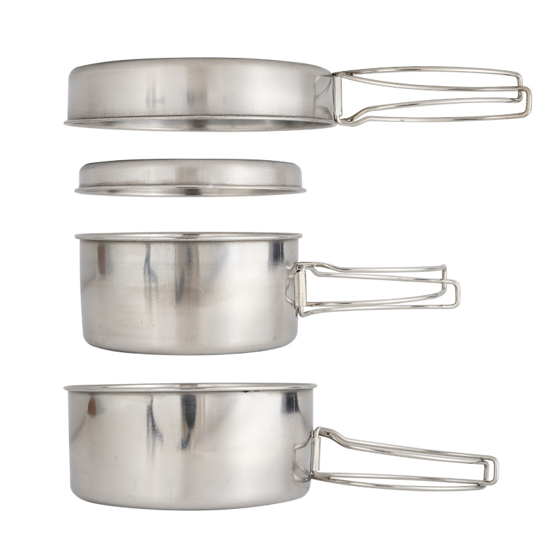 Camping Cooking All In One - CLS 4-Piece Stainless Steel Camping Cookware