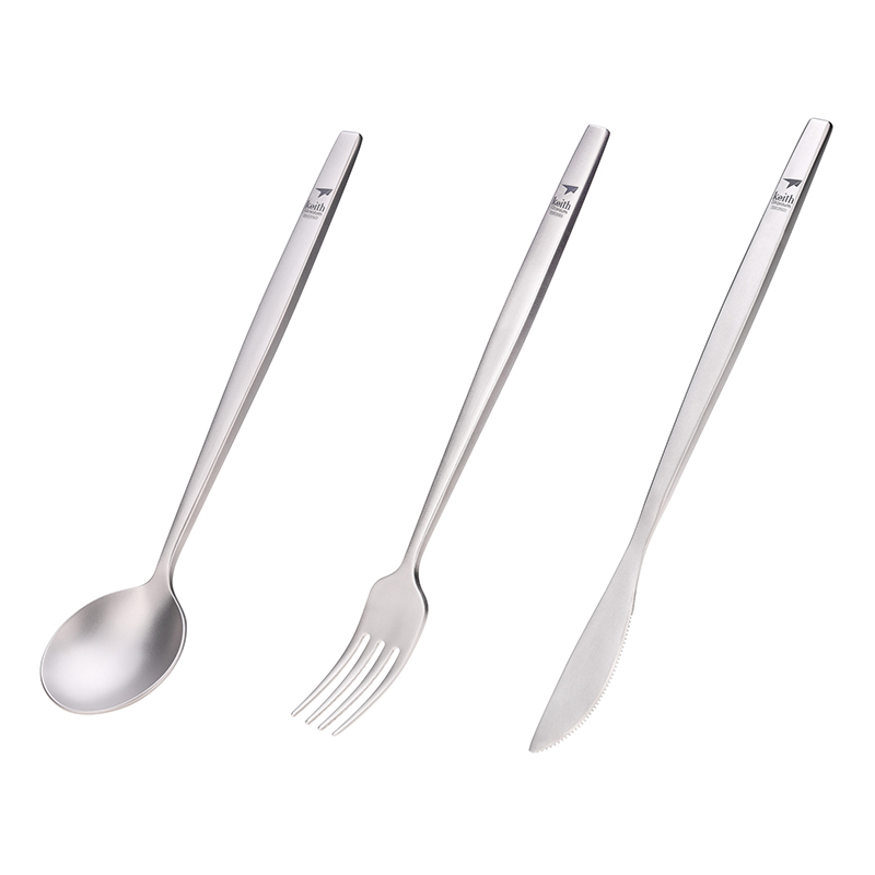 Camping Cooking Meals - Keith Titanium Portable Spoon Fork Knife