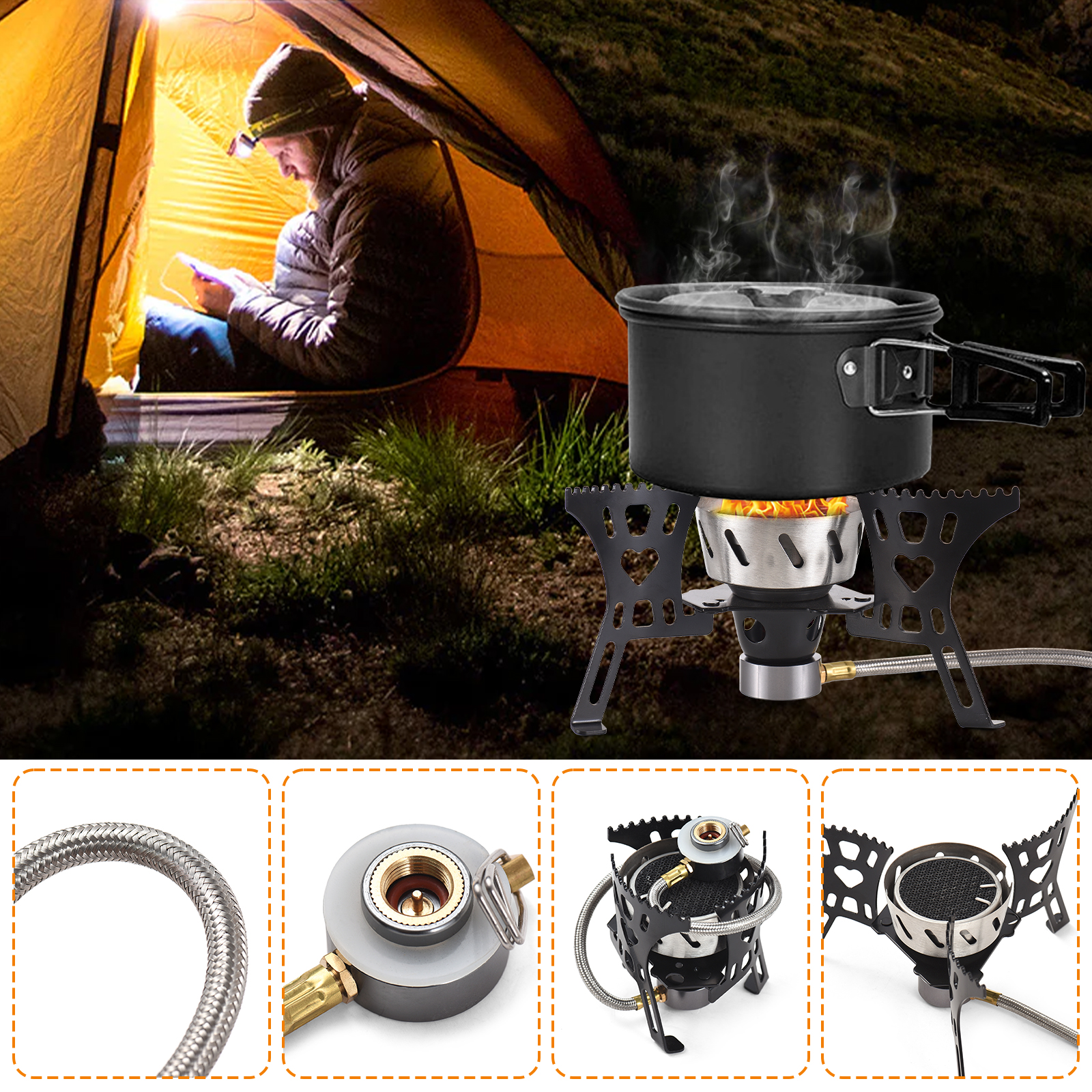 Camping Cooking Without Gas - 3500W Camping Stove Portable Gas Stove