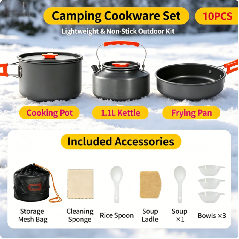 Camping Cooking Candle - 10 Pack Non Stick Camping Cookware