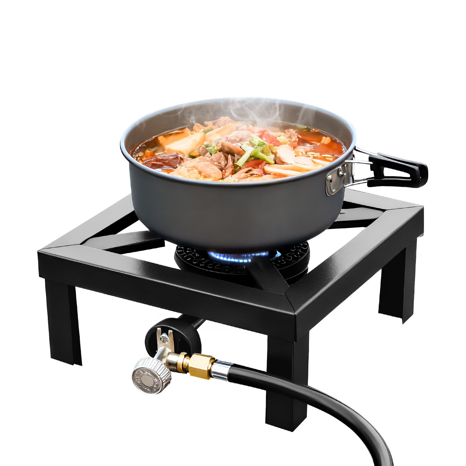 Camping Cooking Cast Iron - Portable Single Burner Outdoor Gas Stove