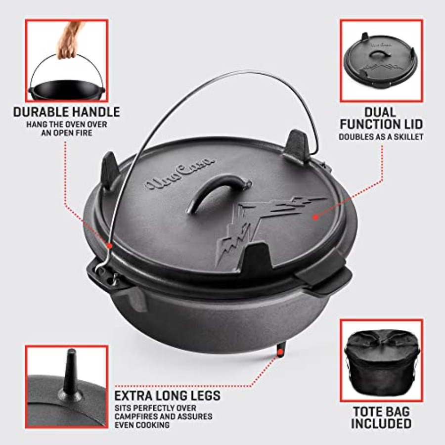 6Qt Cast Iron Camping Dutch Ov - Camping Cooking Cast Iron review and price