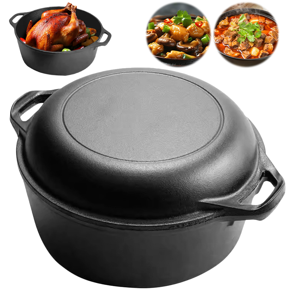 2 in 1 Cast Iron Dutch Oven Po - Camping Cooking Cast Iron review and price
