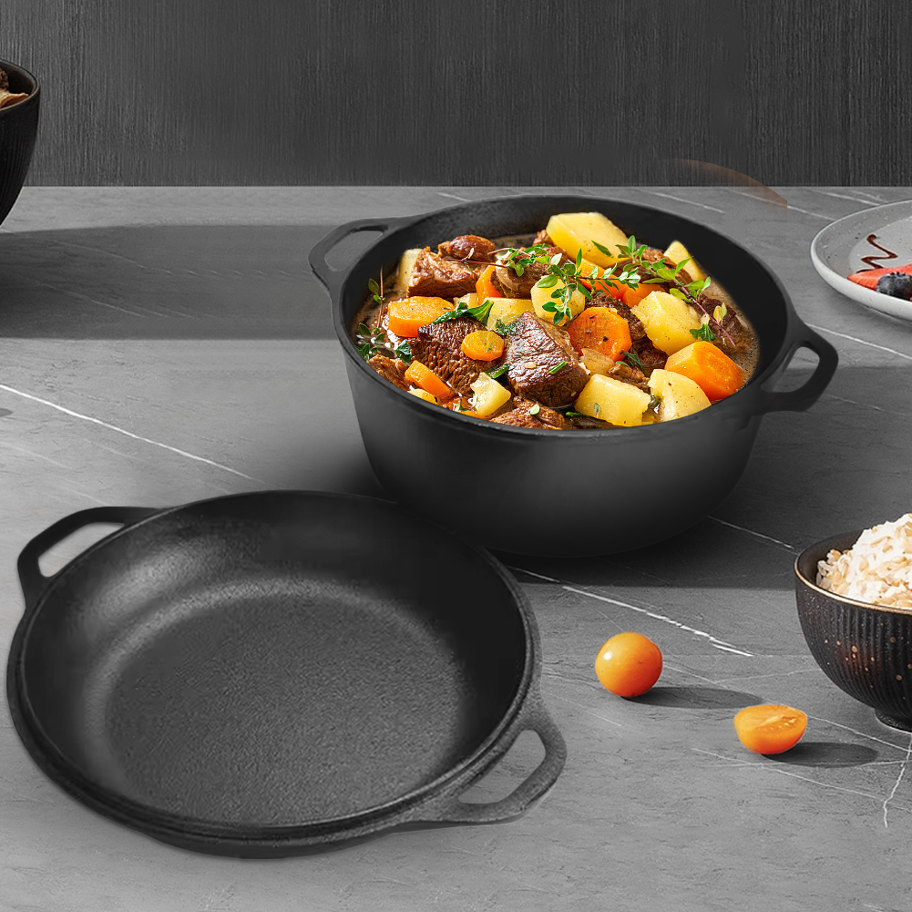 2 in 1 Cast Iron Dutch Oven Po - Camping Cooking Cast Iron review and price