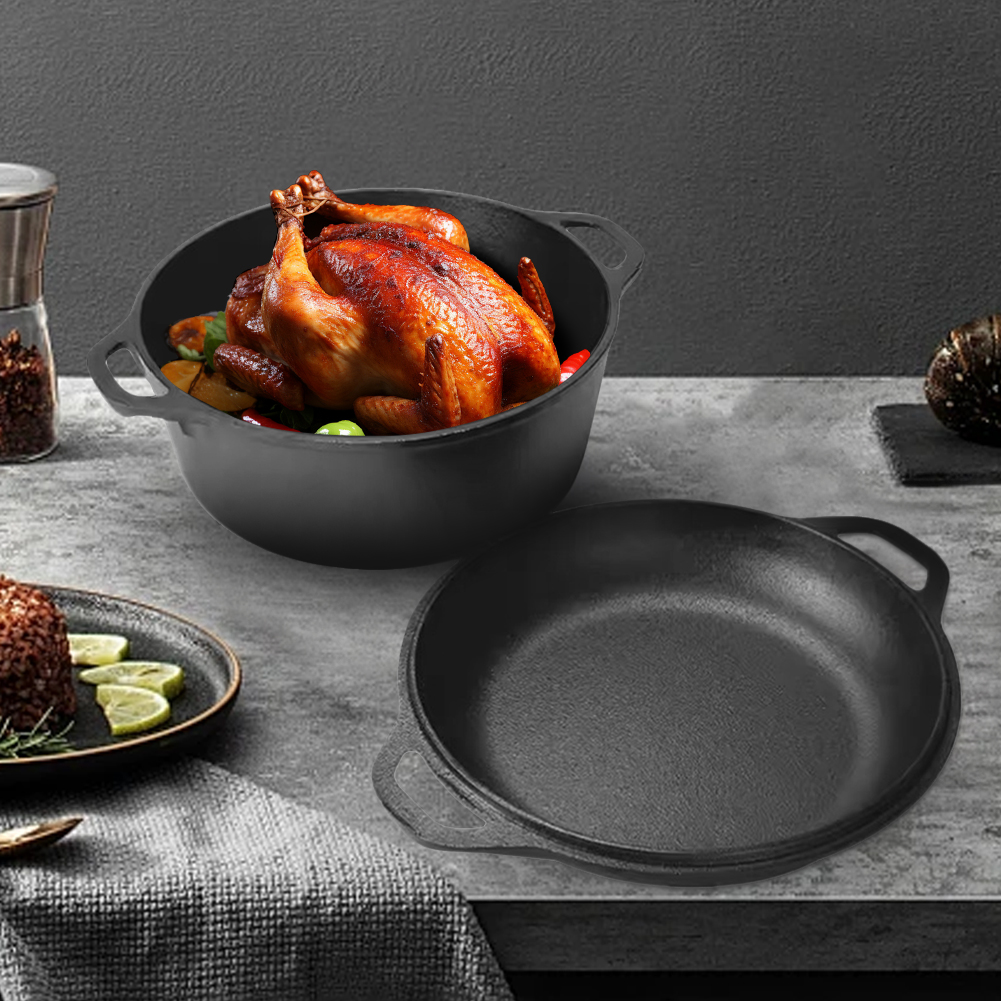 2 in 1 Cast Iron Dutch Oven Po - Camping Cooking Cast Iron review and price