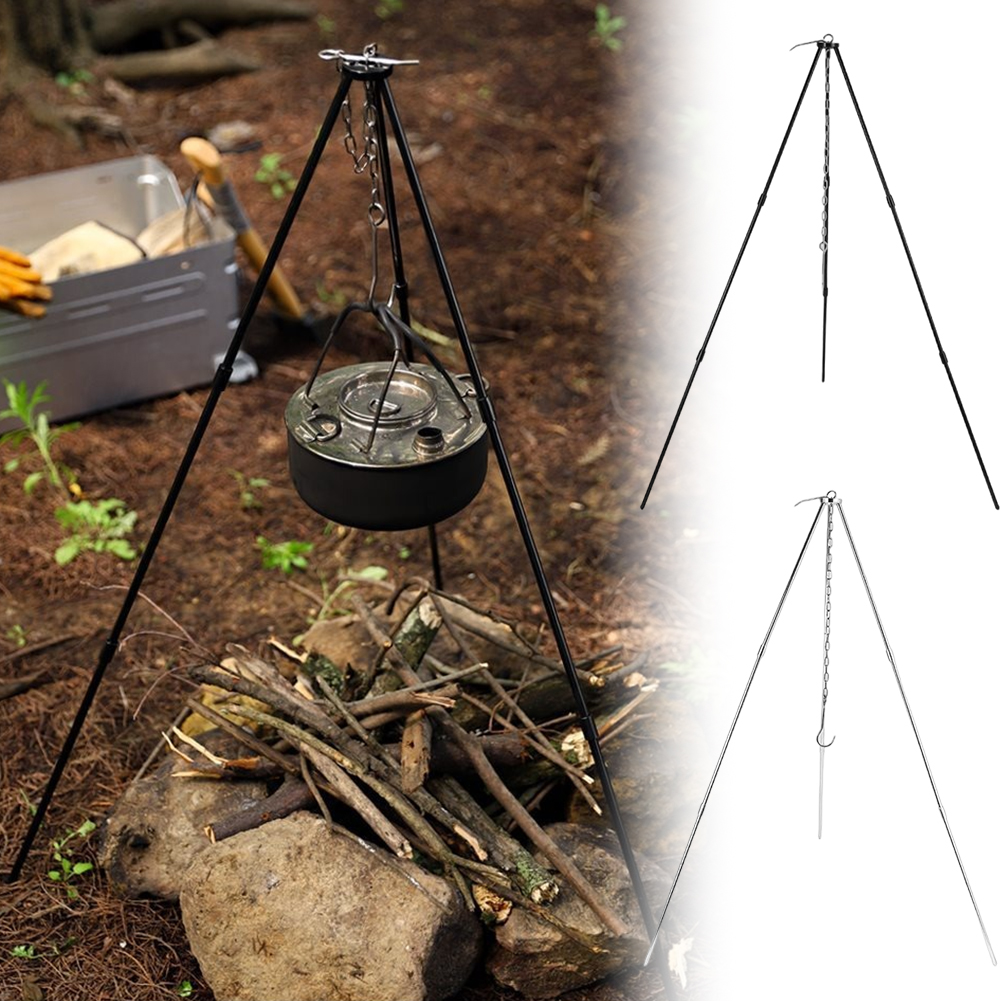 1Pc Outdoor Bonfire Tripod Cam - Camping Cooking Multi Tool review and price
