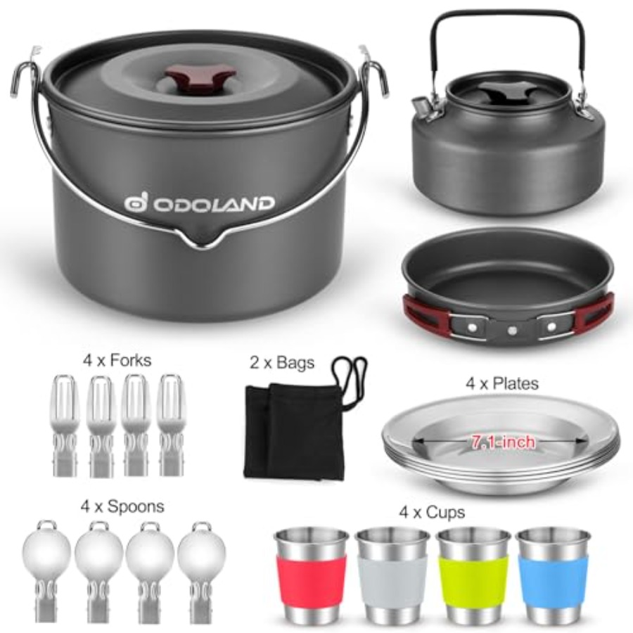 22pcs Camping Cookware Mess Ki - Camping Cooking Pot Large review and price