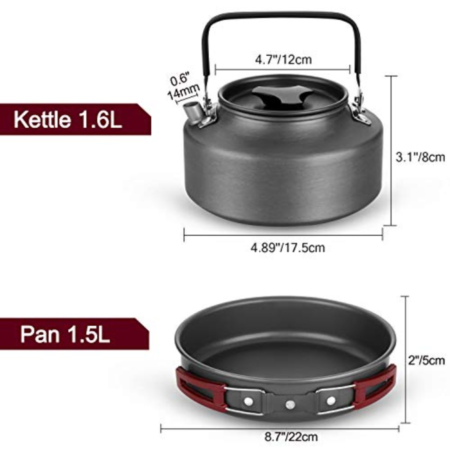 22pcs Camping Cookware Mess Ki - Camping Cooking Pot Large review and price