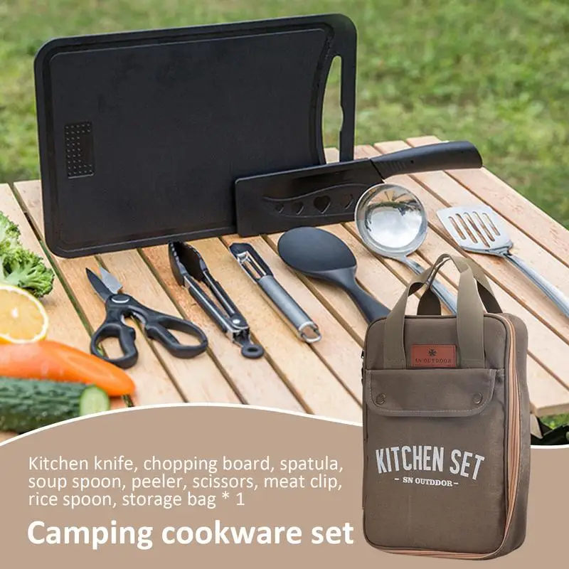 8pcs Camping Kitchen Cookware  - Camping Cooking All In One review and price