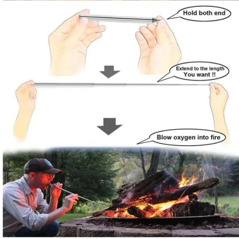 Stainless Steel Blowpipe Pocke - Camping Cooking Candle review and price
