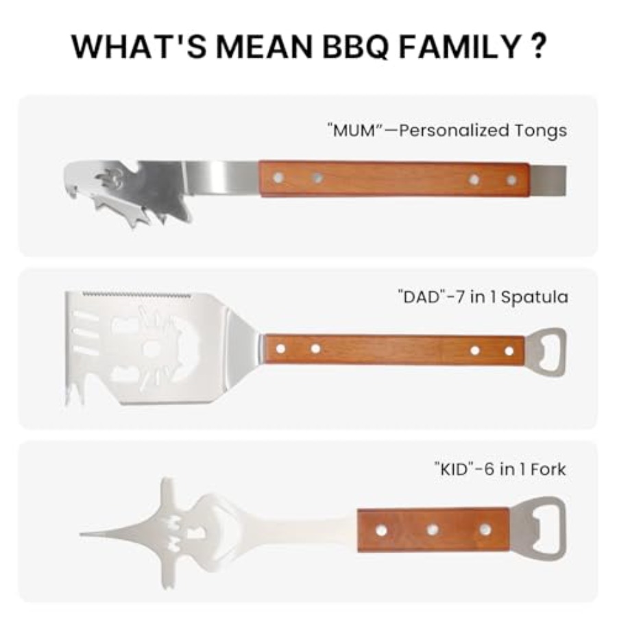 7 in 1 Stainless Steel BBQ Acc - Camping Cooking Tool Set review and price