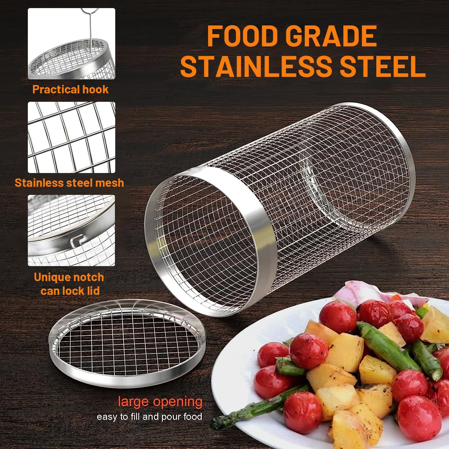 2 Pieces Rolling Grilling Bask - Camping Cooking Candle review and price