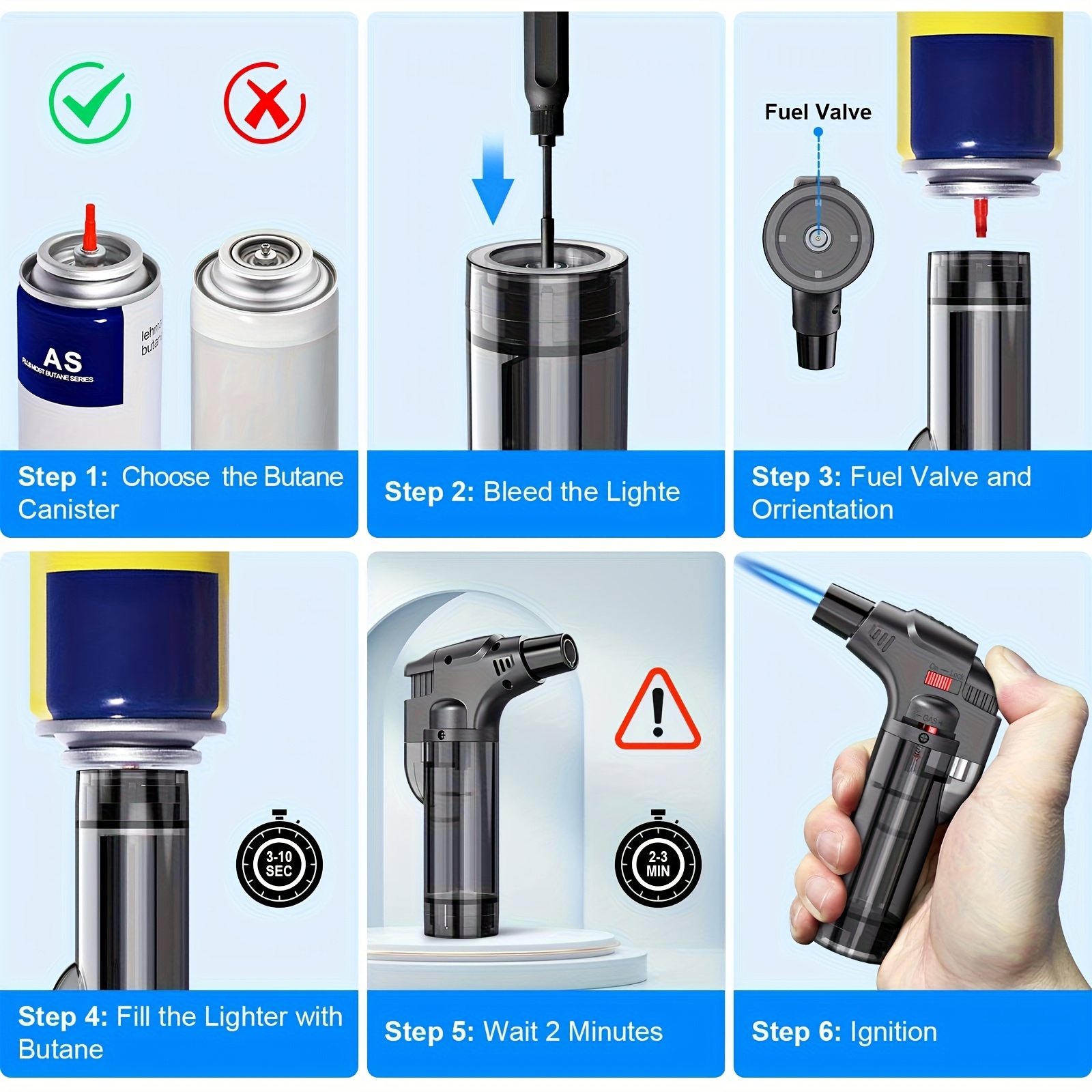 4PCS Butane Torch Lighter Port - Camping Cooking Candle review and price
